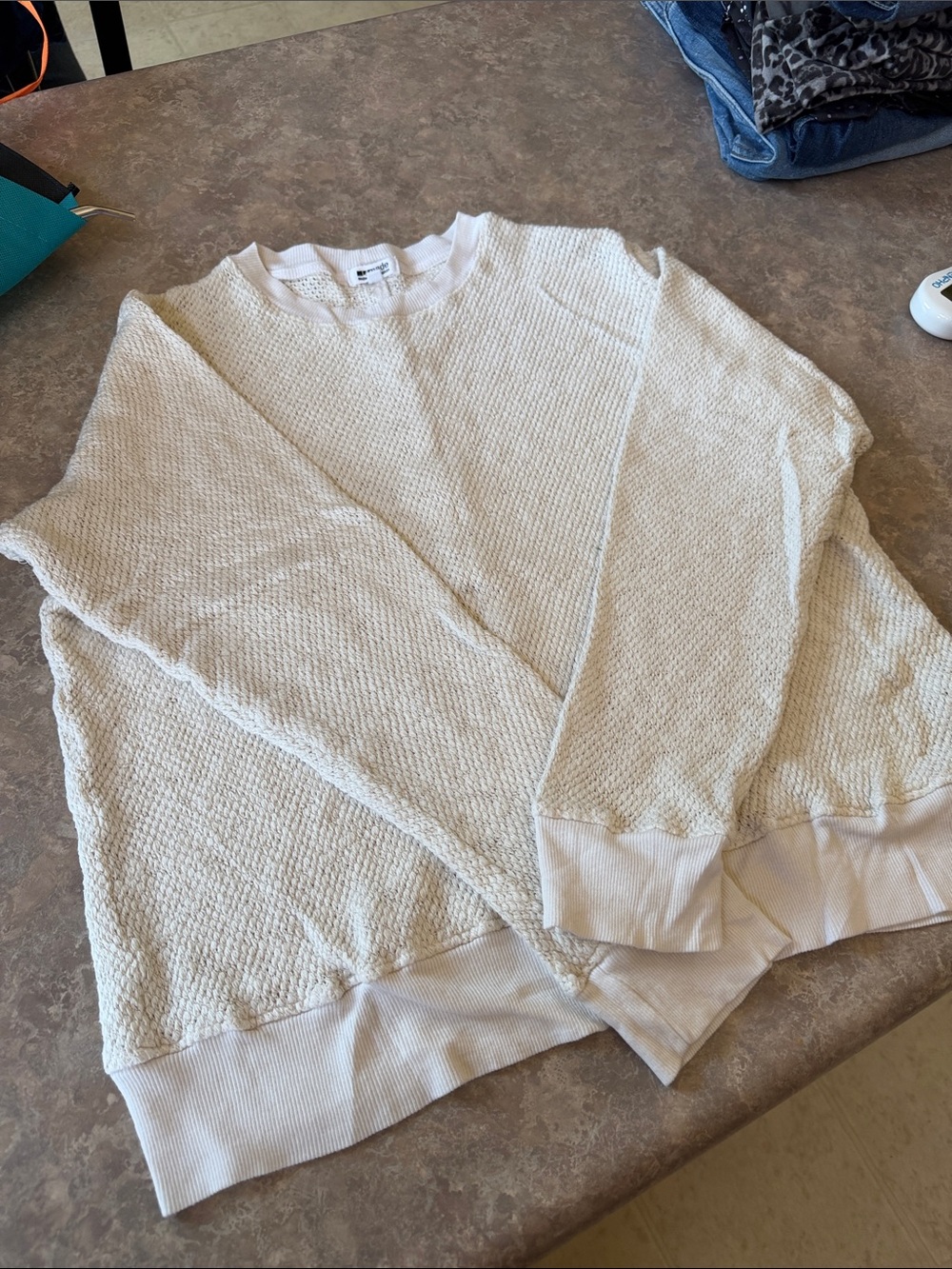 LAmade Cream Knit Crewneck Sweater